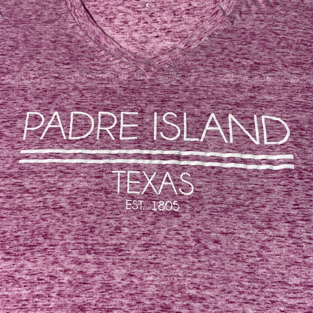 NWOT Padre Island TEXAS V Neck Top. Heather Pink. Size Large - Picture 4 of 7